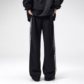 Retro Side Stripes Draped Pants Men