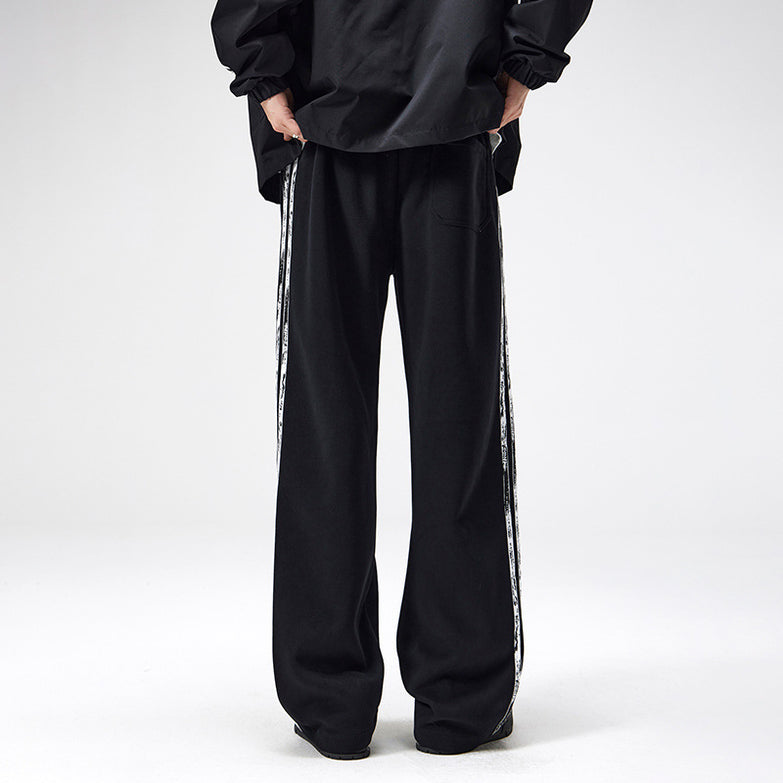 Retro Side Stripes Draped Pants Men