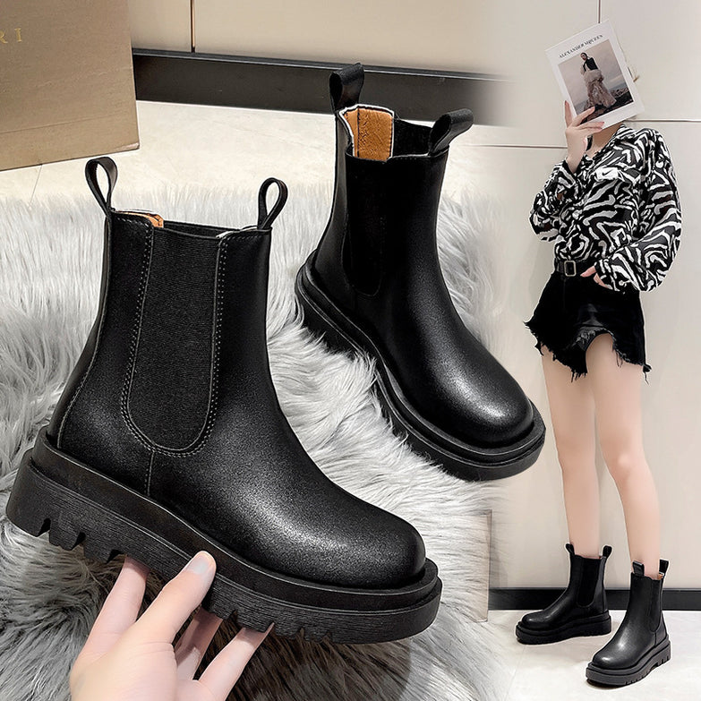 Fashion Female British Style Platform Ankle Boots